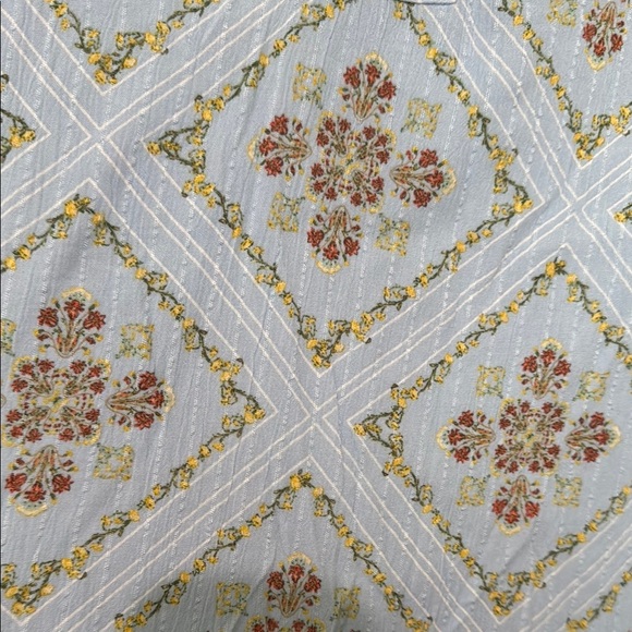 LOFT Blue Buttoned Blouse with Mandarin Collar - Picture 4 of 9